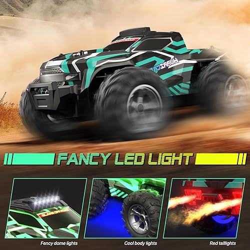 Miniatura 3 de Auto a control remoto para niños, escala 116, autos RC todo terreno, 2WD de alta velocidad 15.5 mih con luz LED colorida y aerosol, 2 x 1000 mAh