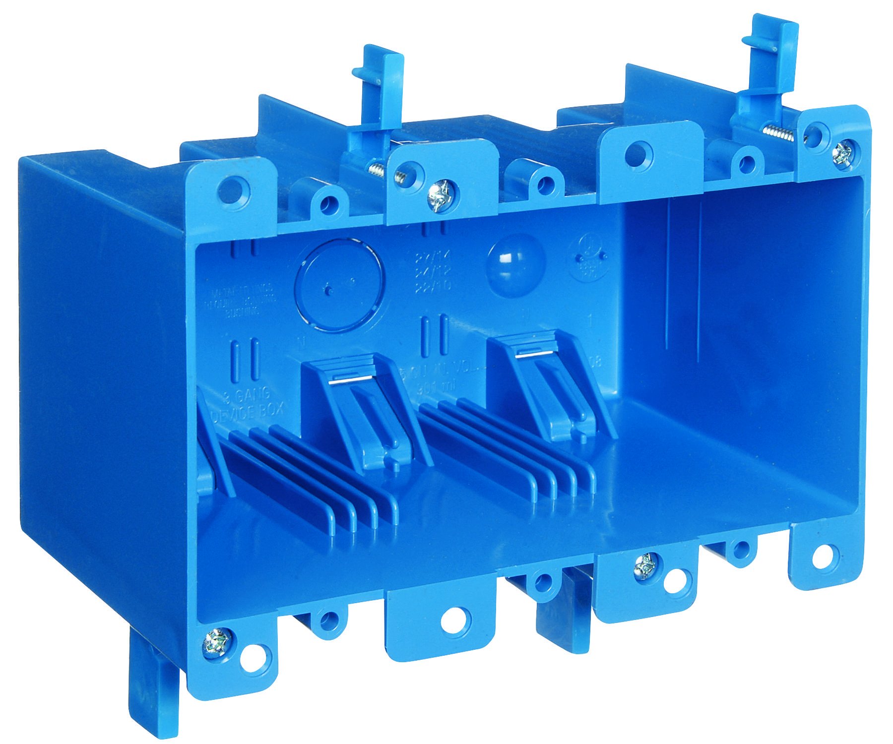 Carlon 5-3/4 in. PVC 3 Gang Outlet Box Blue Rectangle