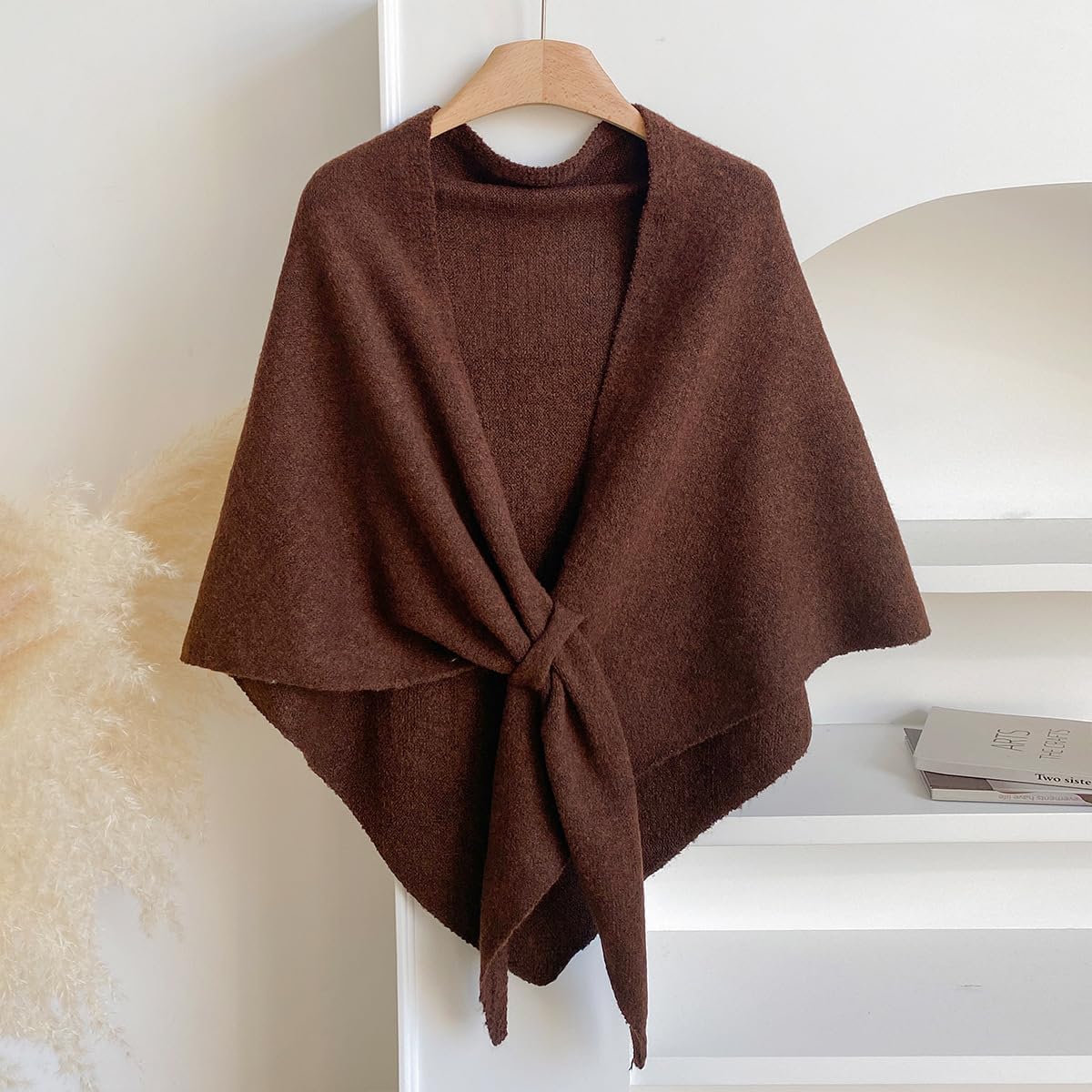 Women Pashmina Shawl Wraps Knitted Shawls and Wraps Cardigan Cape Wool Cashmere Shoulder Top Sweater Shawl Scarf - Image 5