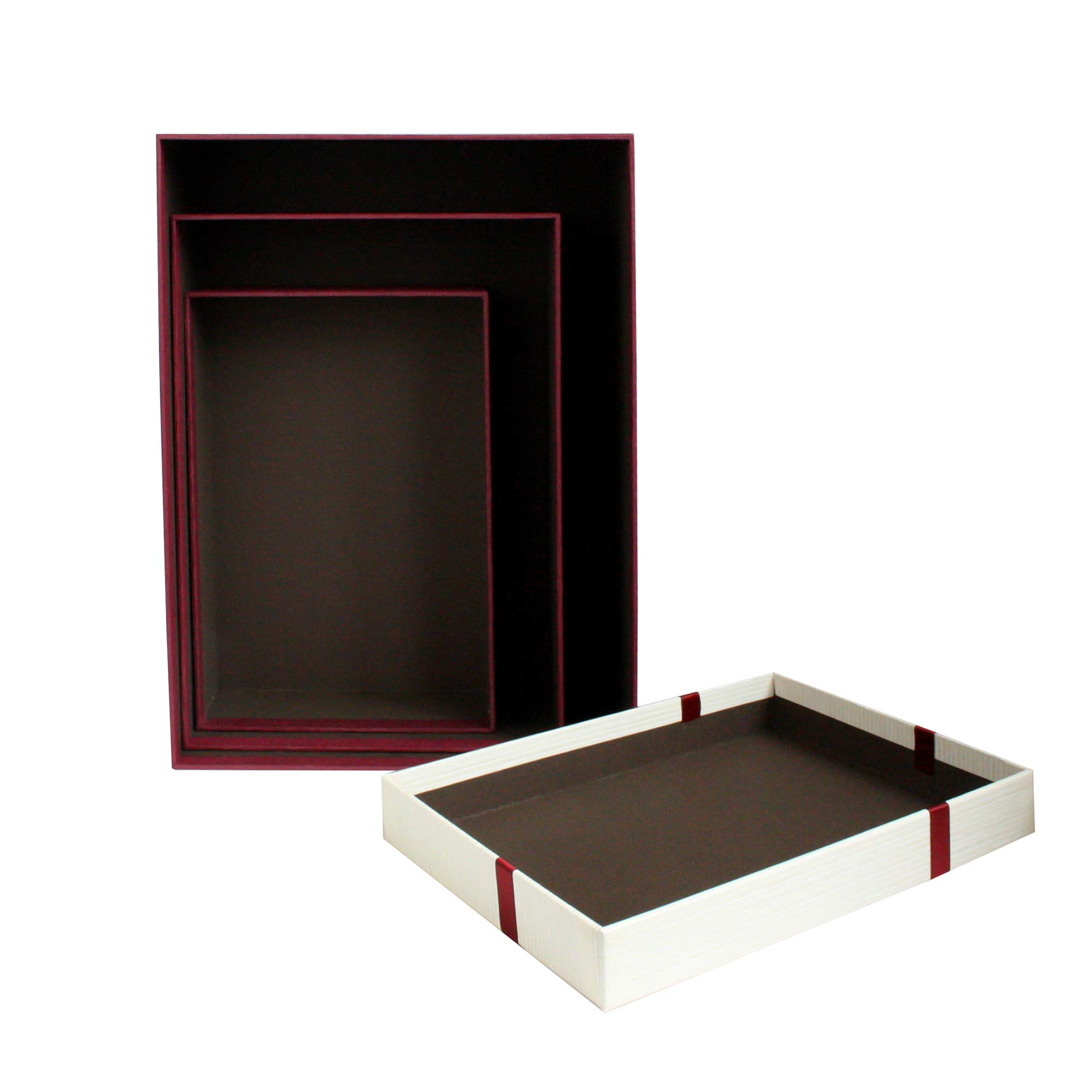 Coffret Cadeau Caisse à Vin En Bois Rouge Bourgogne - Creative Deco