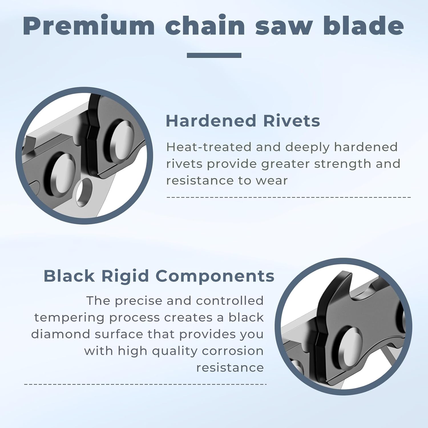 10" Chainsaw Chain Replacement for WORX WG309 Electric Pole Saw,Chain Saw Blade 40 Drive Links 0.050" Gauge 3/8" LP Pitch (3 Pack)