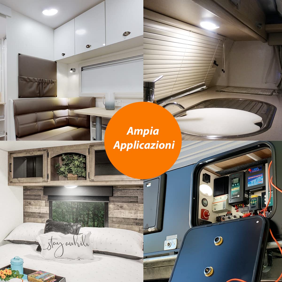 Dream Lighting LED Plafoniera 12V per Camper Barca 3500K 4,2W 370LM 15x9cm IP44