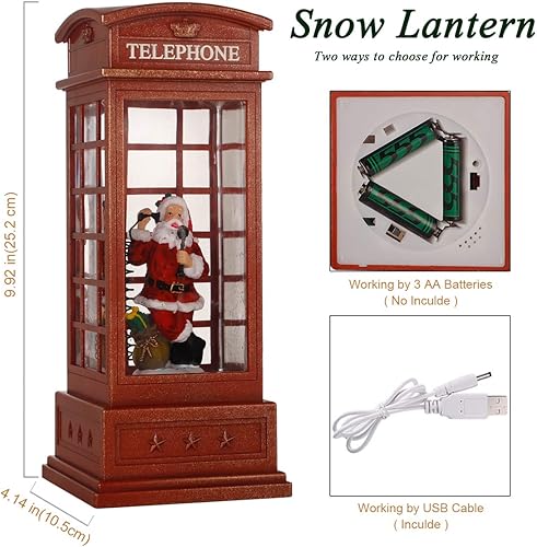 Miniatura 83 de Globo de nieve de Navidad, linterna de Navidad para decoración de habitación en interiores, linterna de agua brillante alimentada por USB/pilas,
