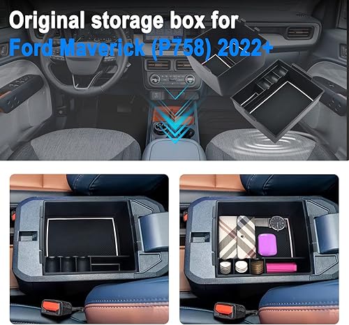 Miniatura 7 de SHAOHAO Organizador de consola central Ford Maverick 2024 2025, apto para Ford Maverick 2022 2023 2024 2025 Accesorios XL, XLT, Lariat 2022-2025