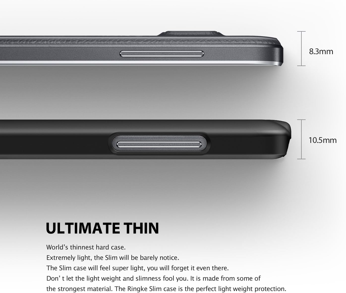 Galaxy Note Edge Case, Ringke [Slim] Snug-Fit Slender [Tailored Cutouts] Ultra-Thin Side to Side Edge Coverage Superior Coating PC Hard Skin for Samsung Galaxy Note Edge - SF Black