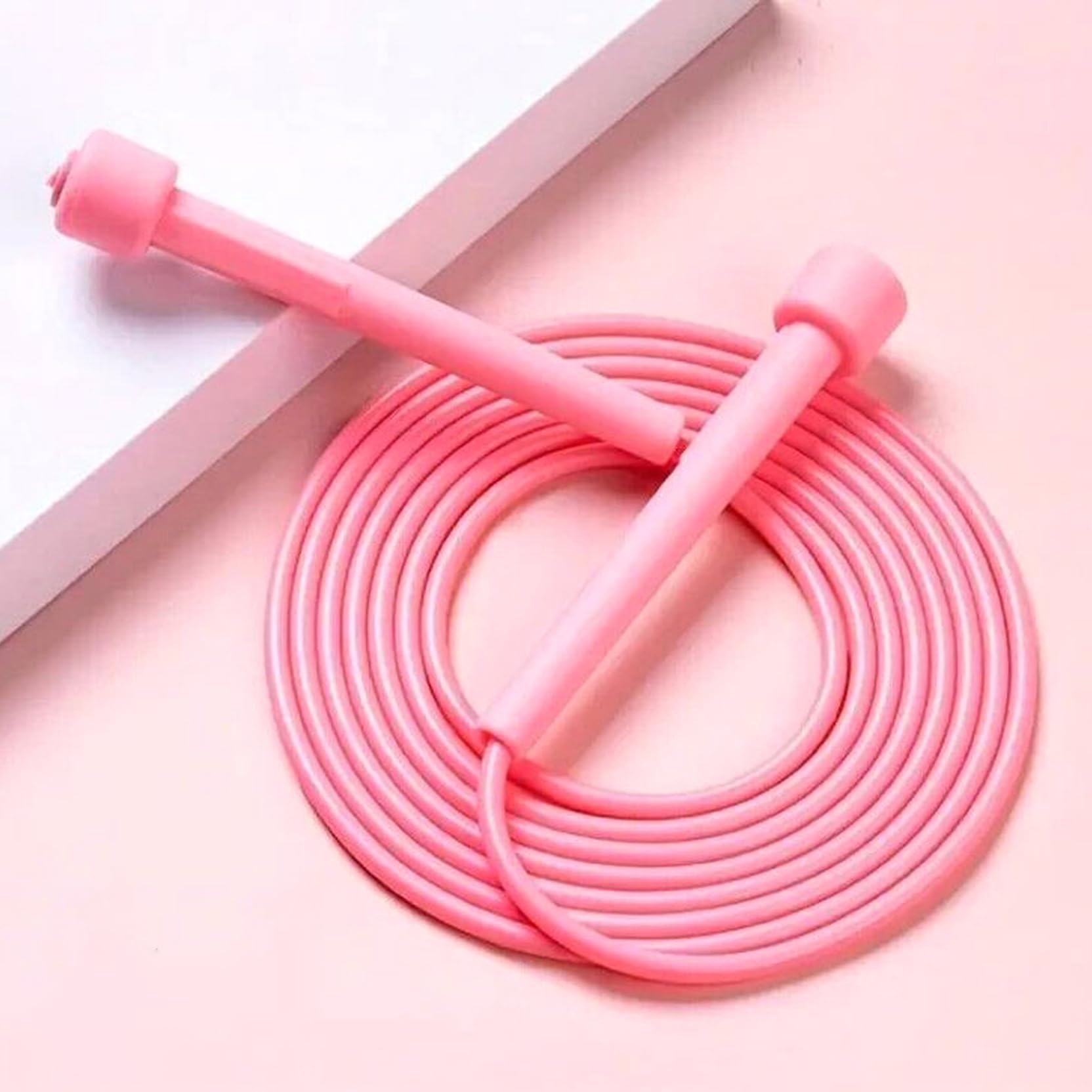 Skipping Rope | Jump Rope Adjustable Length with PVC Non-slip Handles | Skip Rope for Men & Women (Pink)-image-9