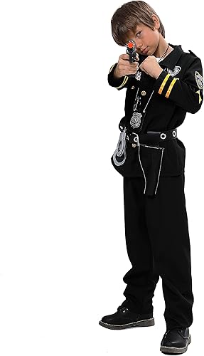 Miniatura 3 de Disfraz de oficial de policía para niños, disfraz de policía para niños, camisa de policía, pantalones, sombrero, cinturón, fiesta de cosplay de