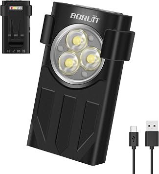مصباح يدوي صغير LED من BORUIT V7 عالي اللومن،سلسلة مفاتيح EDC صغيرة وقوية مع ضوء أحمر فوق بنفسجي،مصابيح جيب قابلة لإعادة الشحن USB-C مع مشبك، 10 أوضاع،مقاوم للماء IPX5، مغناطيس أسود