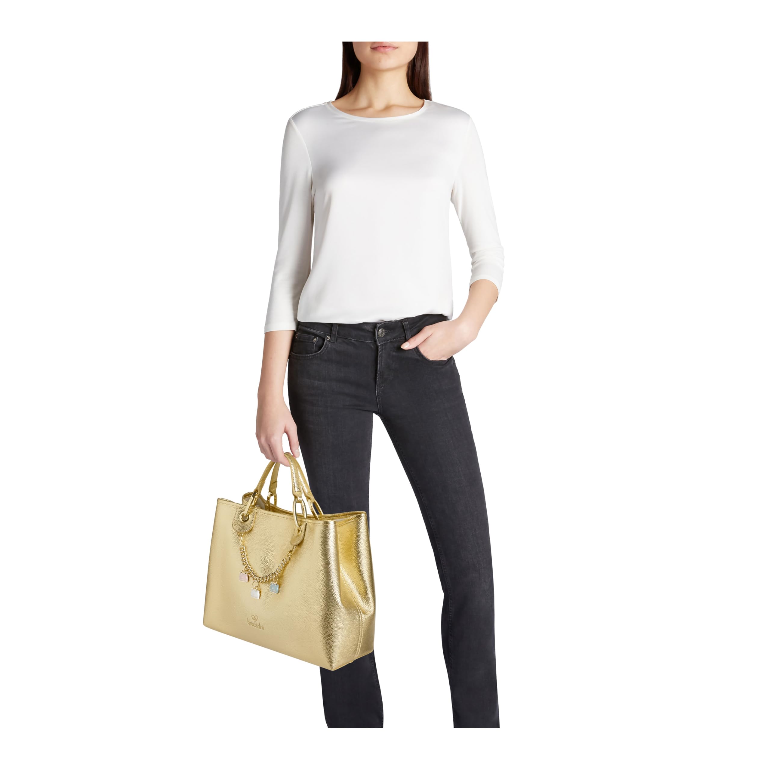 Braccialini Borsa Donna Firmata Linea Beth Grande con A Mano con Tracolla