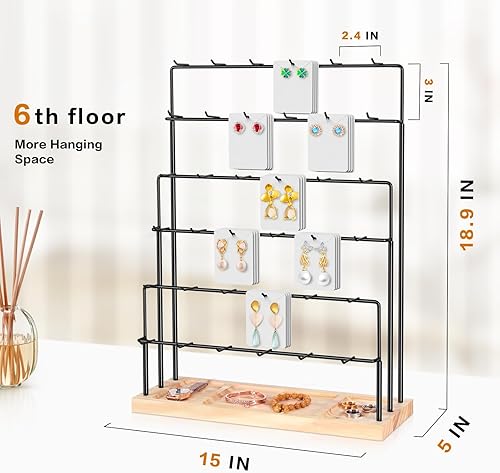 Miniatura 4 de GEAMSAM Soporte de exhibición de aretes para vender, soporte de exhibición para aretes, organizador de joyas para vender tarjetas de aretes,