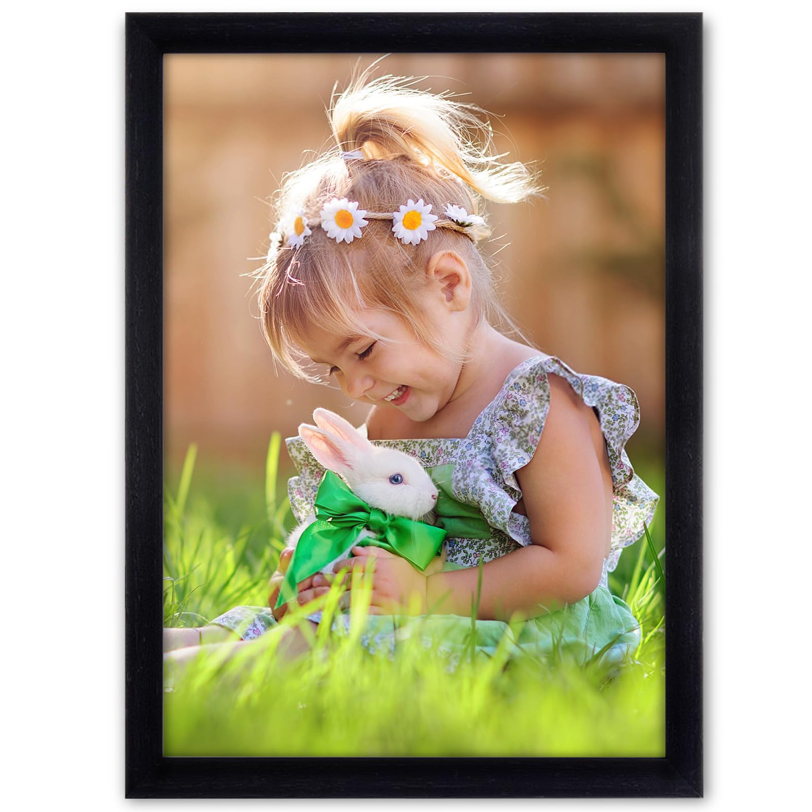 Cadre Photo A4 Noir - Bois Et Plexiglas - Format Paysage/Portrait - Support  Bureau/Mural Cadre Photo 21x29.7, image size:1600x1600