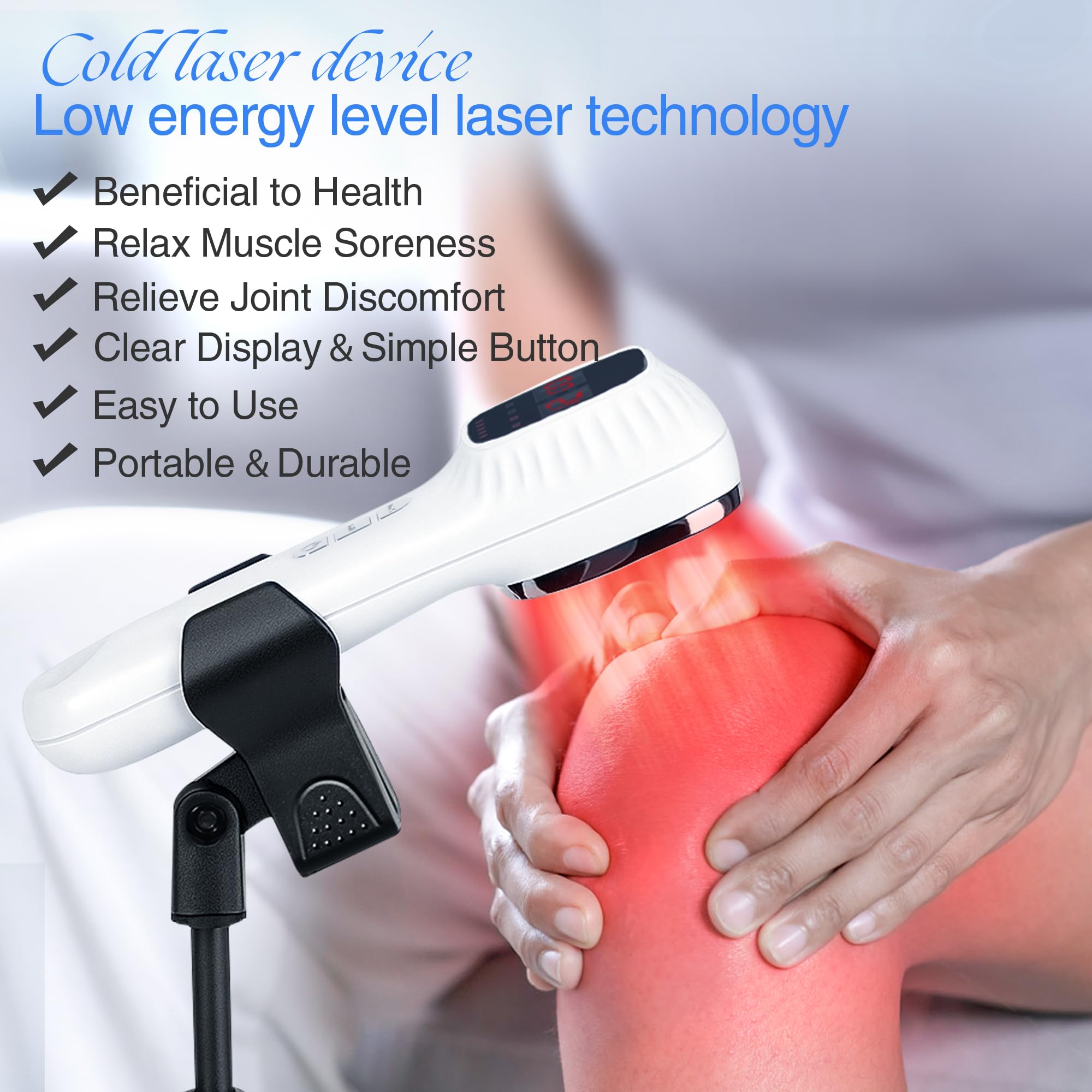 Red Light Therapy Device for Joints & Muscles Pain Relief, Infrared Light Therapy for Body (3x808nm +16X650nm), Handheld Cold Laser Therapy Device for Humans/Pets