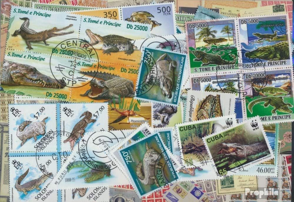 Prophila Collection Motives 50 Various Krokodile Stamps (Stamps for Collectors) Other Mammals (Monkeys/Dinosaurs/Elephants ...)