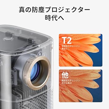 Yaber T2 Projector, Mobile Projector, 8W*2, JBL Speaker, Dolby Sound Compatible, Full HD, Fully Sealed Dustproof, Auto Obstacle Avoidance, Vertical and Horizontal Keystone Correction, Focus Adjustment, Screen Fit, WiFi 6 & Bluetooth Compatible, Projector for Home, Ceiling Projection