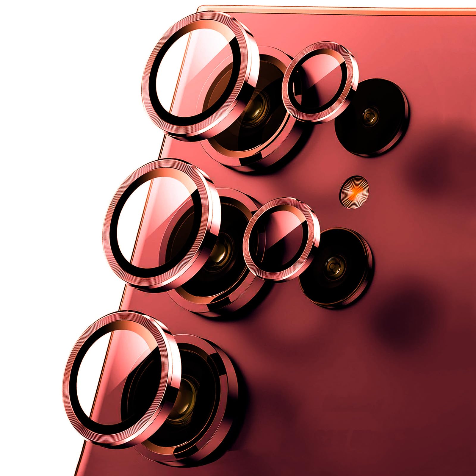 2 Pack Camera Lens Protector for Samsung Galaxy S22 Ultra 5G,9H Tempered Glass Ultra HD Anti Scratch Camera Cover Accessories for Galaxy S22 Ultra,Red