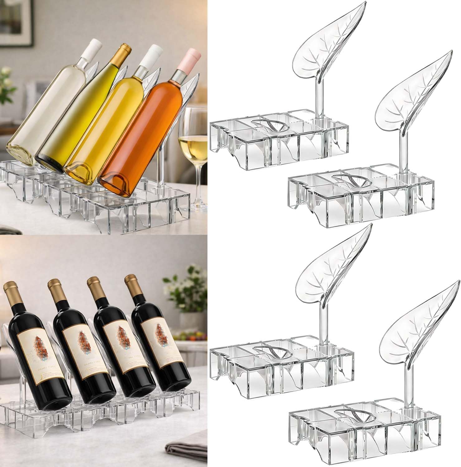 DIY Modular Wine Bottle Holders,Wine Bottle Stands for Display,Expandable Single Wine Rack,Unique Wine Gifts for Wine Lovers,Decorative Wine Bottle Organizer for Living Room,Dining Room,Bar