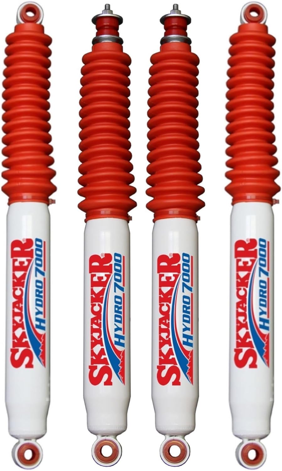 Set of Hydro 7000 Series Front & Rear Hydraulic Action Shocks fits 1980 1996 F150 2WD & Bronco 2WD 4WD with 3-4” Front & 0-3.5” Rear Lift | Durable Construction | Velocity-Sensitive Valving