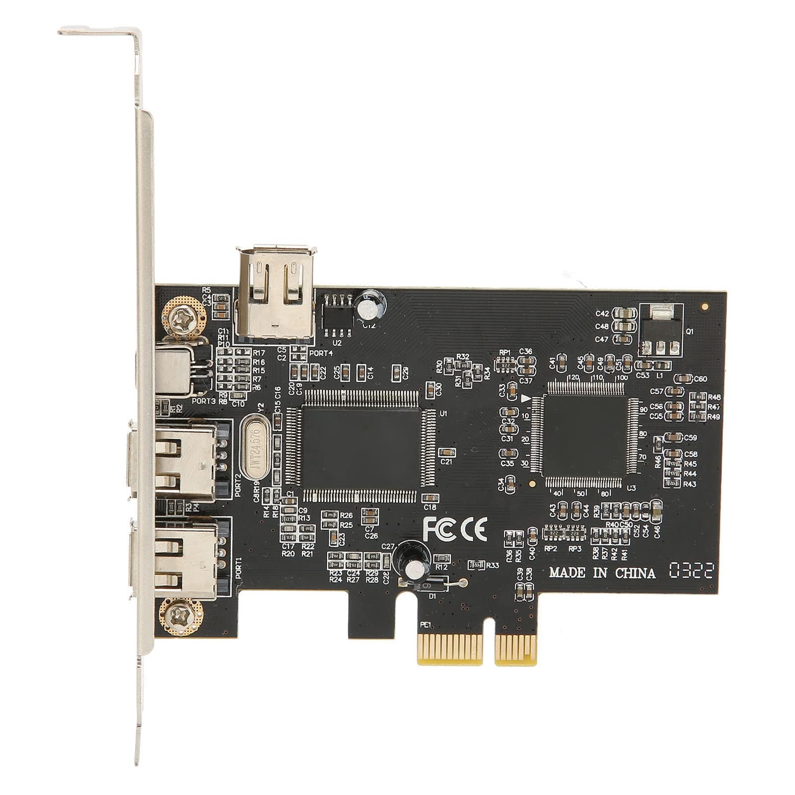 PCIE FireWire Card, PCI Ex1 to External IEEE 1394 Adapter Controller 4 Ports (2 x 6 Pin and 1 x 4 Pin) with Low Profile Bracket for Win2000,xp,for Server 2003,Vista Windows 7-image-4