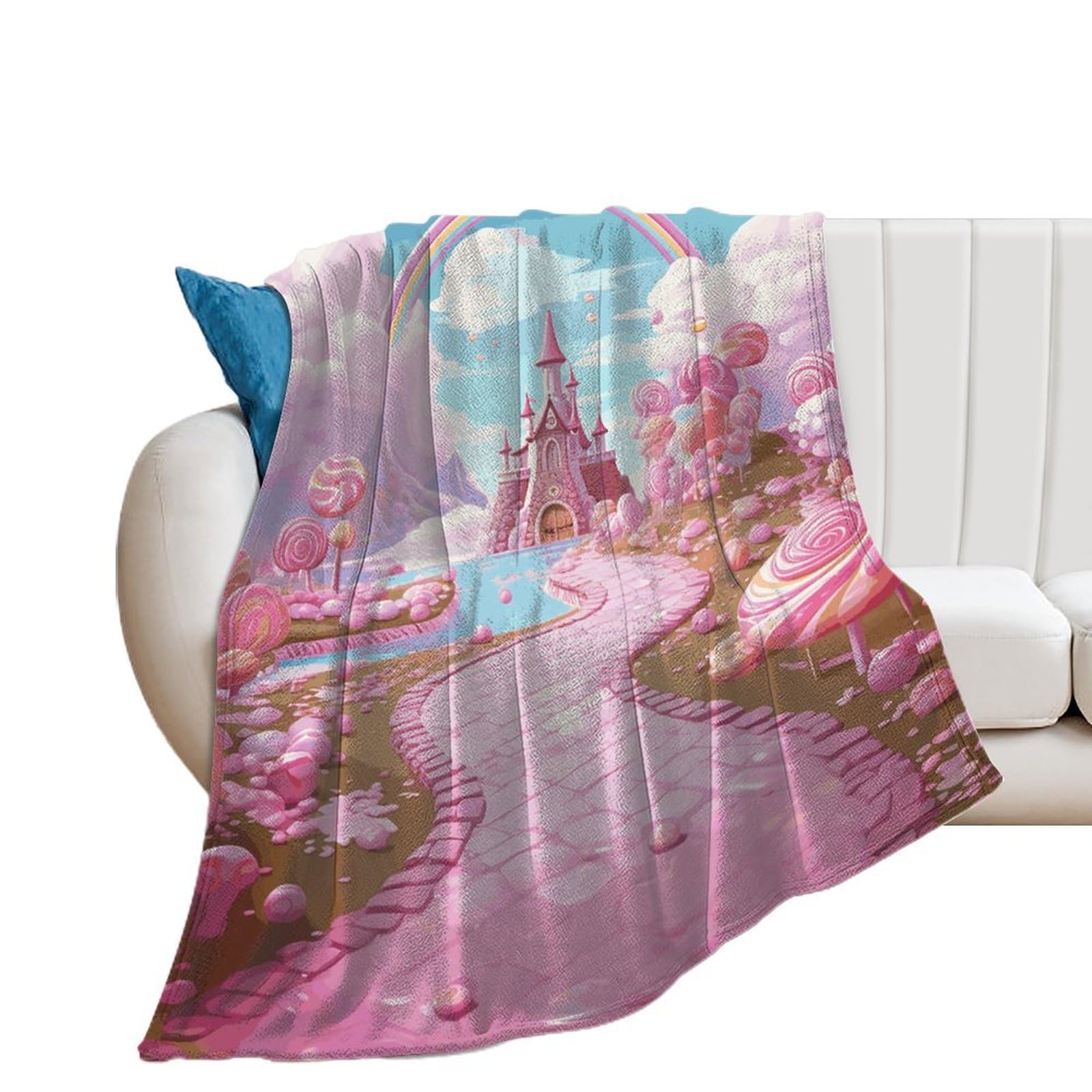 Couverture douce Candy Land de qualité supérieure plaid rose haut de gamme
