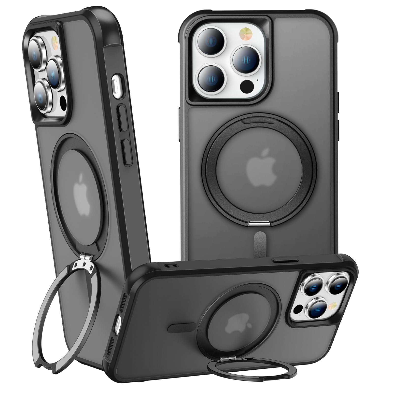 Anello girevole magnetico a 360° per custodia iPhone 13 Pro, nero
