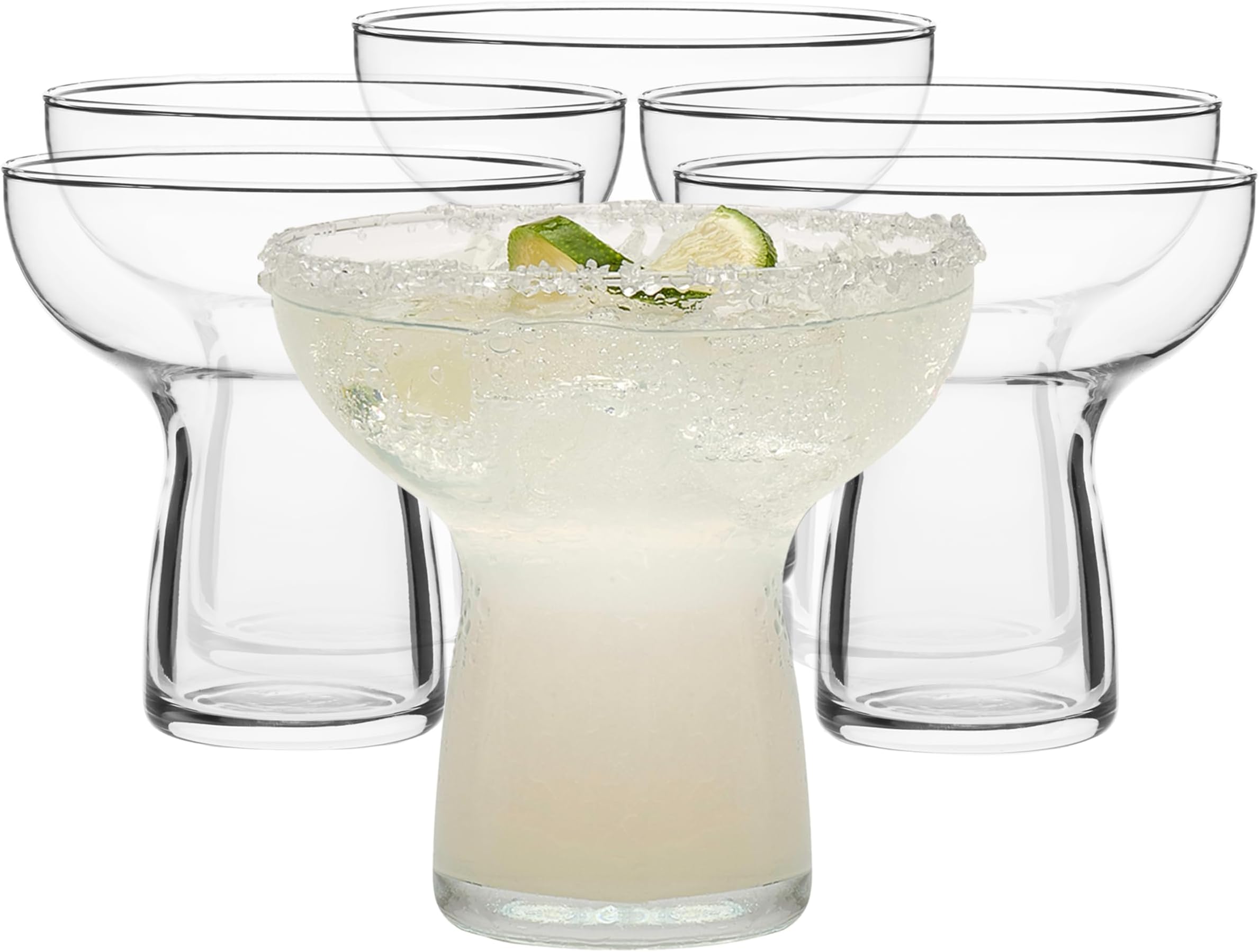 Libbey Stemless Margarita Glasses Set of 6, 10.25 ounces Classic Lightweight Margarita Cups, Fancy Glassware Set for Celebrations
