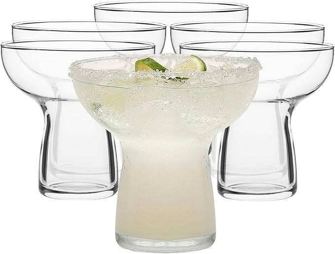 Libbey Stemless Margarita Glasses Set of 6, 10.25 ounces Classic Lightweight Margarita Cups, Fancy Glassware Set for Celebrations