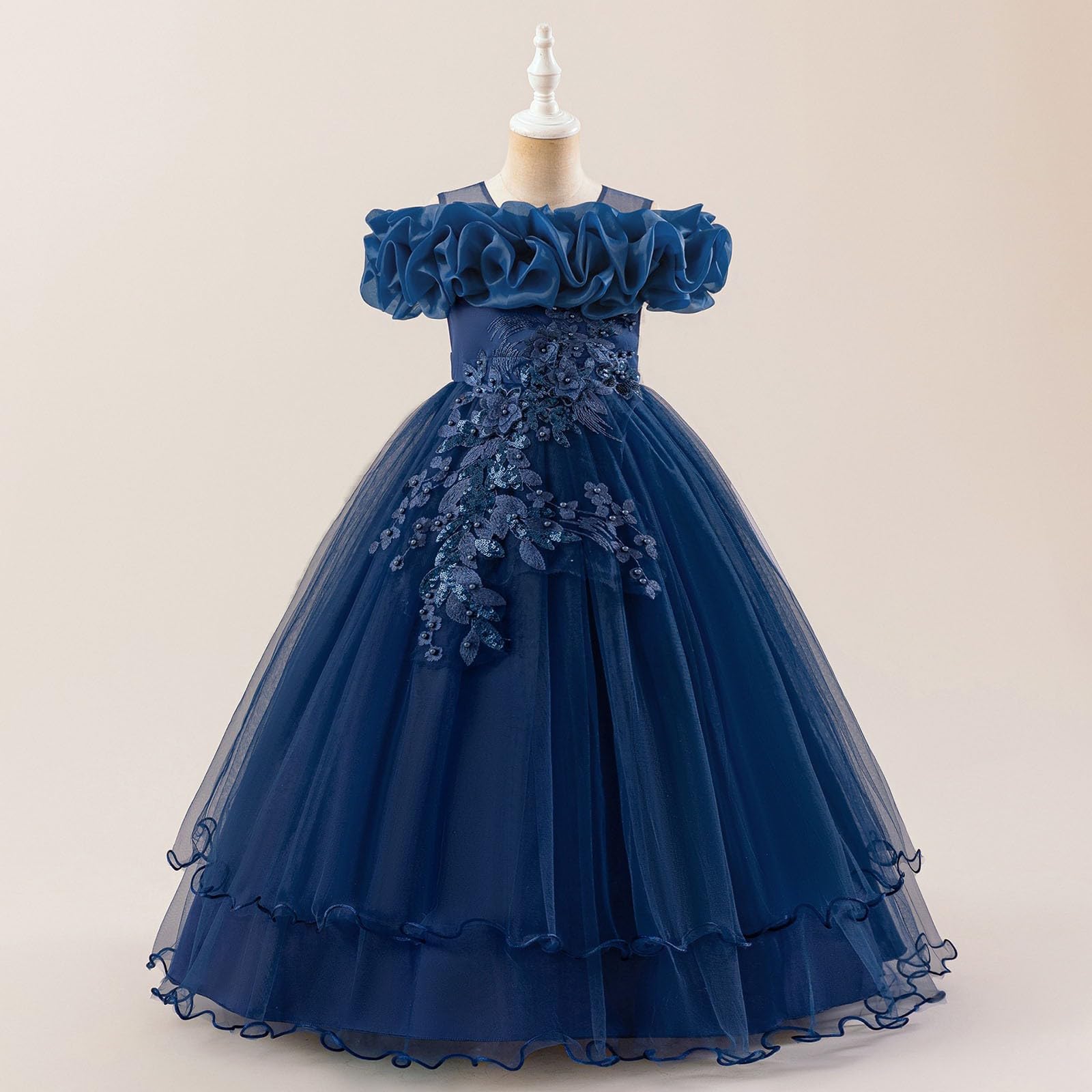 HLTYGWX Sukienki dla dziewczynek Sukienki Spódnica do sukienki Eleganckie sukienki dla dziewczynek na nieformalne przyjęcia weselne ze spódnicą Tutu bez ramion dla dzieci w wieku od 7 do 12 lat