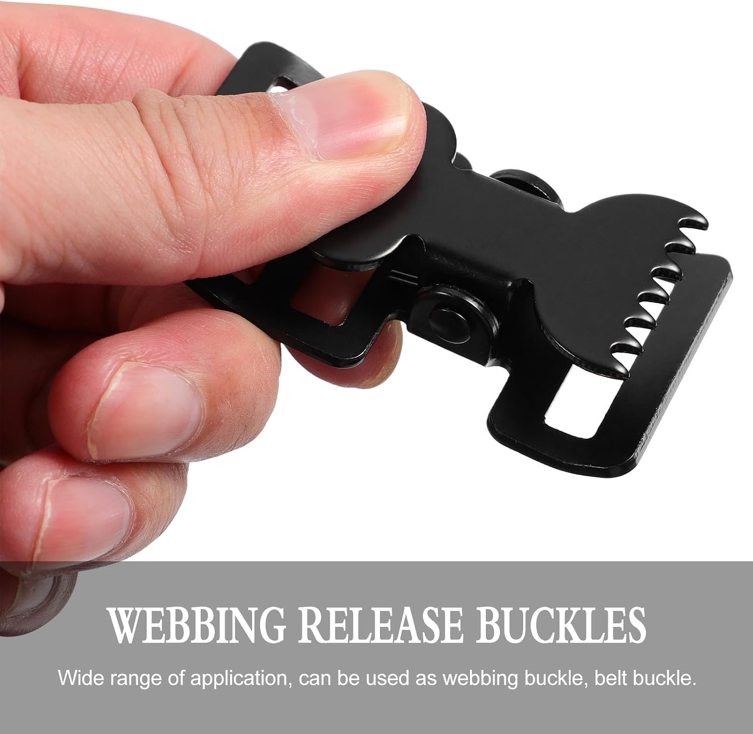 10 Pcs Iron Webbing Buckles, 2mm Thickened Metal Strap Buckle Replacement, 27mm Jaw Side Release Clamp Clips for Outdoor Gear, Tactical DIY Projects, Black