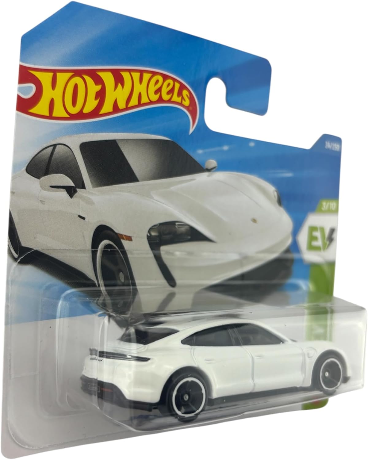 Hot Wheels Porsche Taycan Turbo S [White] HW EV 3/10, 34/250, 1:64 Scale Diecast Toy Vehicle