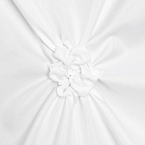 Miniatura 4 de Seasonwood Cortina de ducha extra larga de 84 pulgadas, cortina de ducha plisada de tela blanca, cortina de ducha grande de lujo, 72 x 84 pulgadas