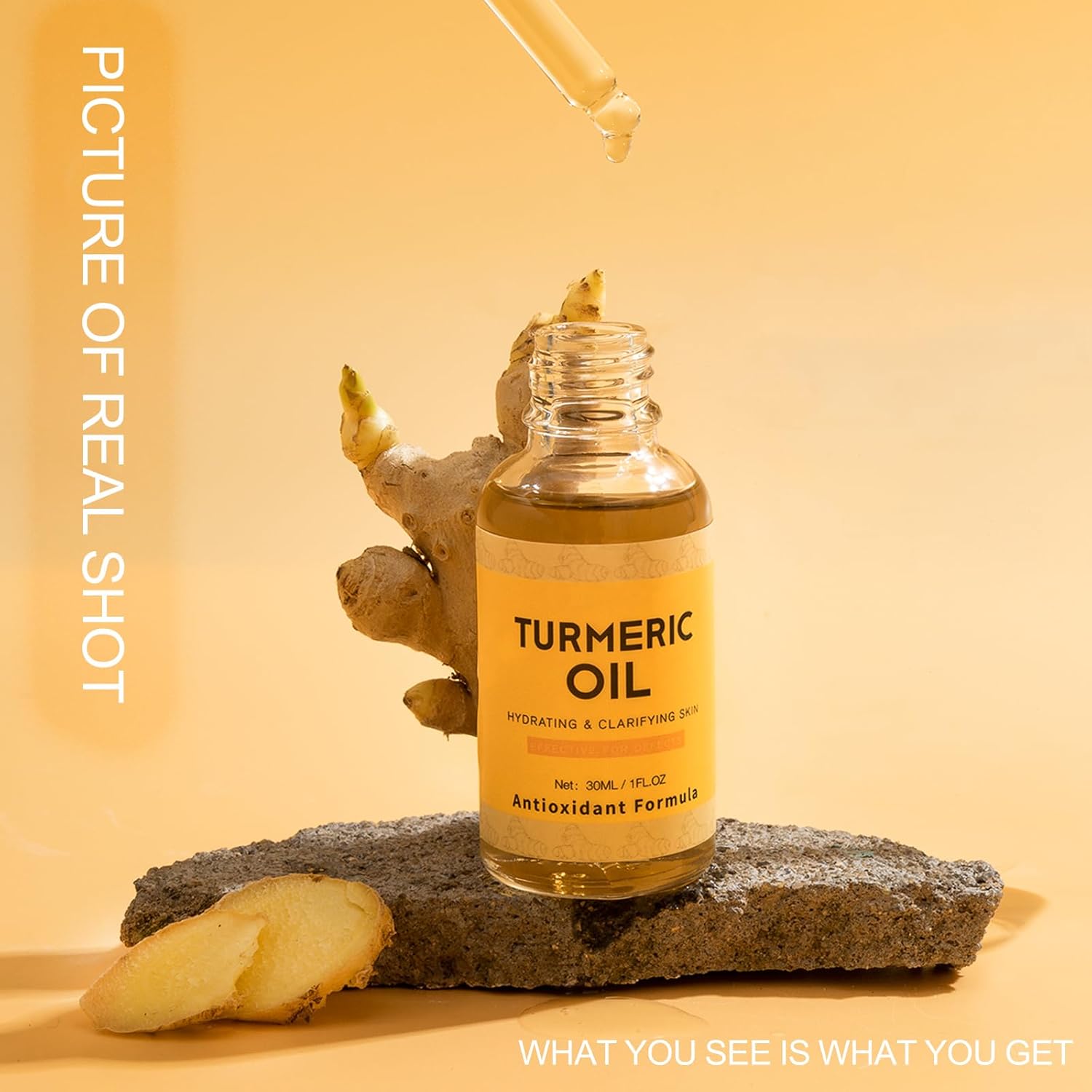 Turmeric Face Cream & Turmeric Essential Oil, Turmeric Brightening Lotion for Cleanses Skin, Evens Tone, Facial Repair Serum Tightening & Lift Skin for Women -2 PCS - Image 8