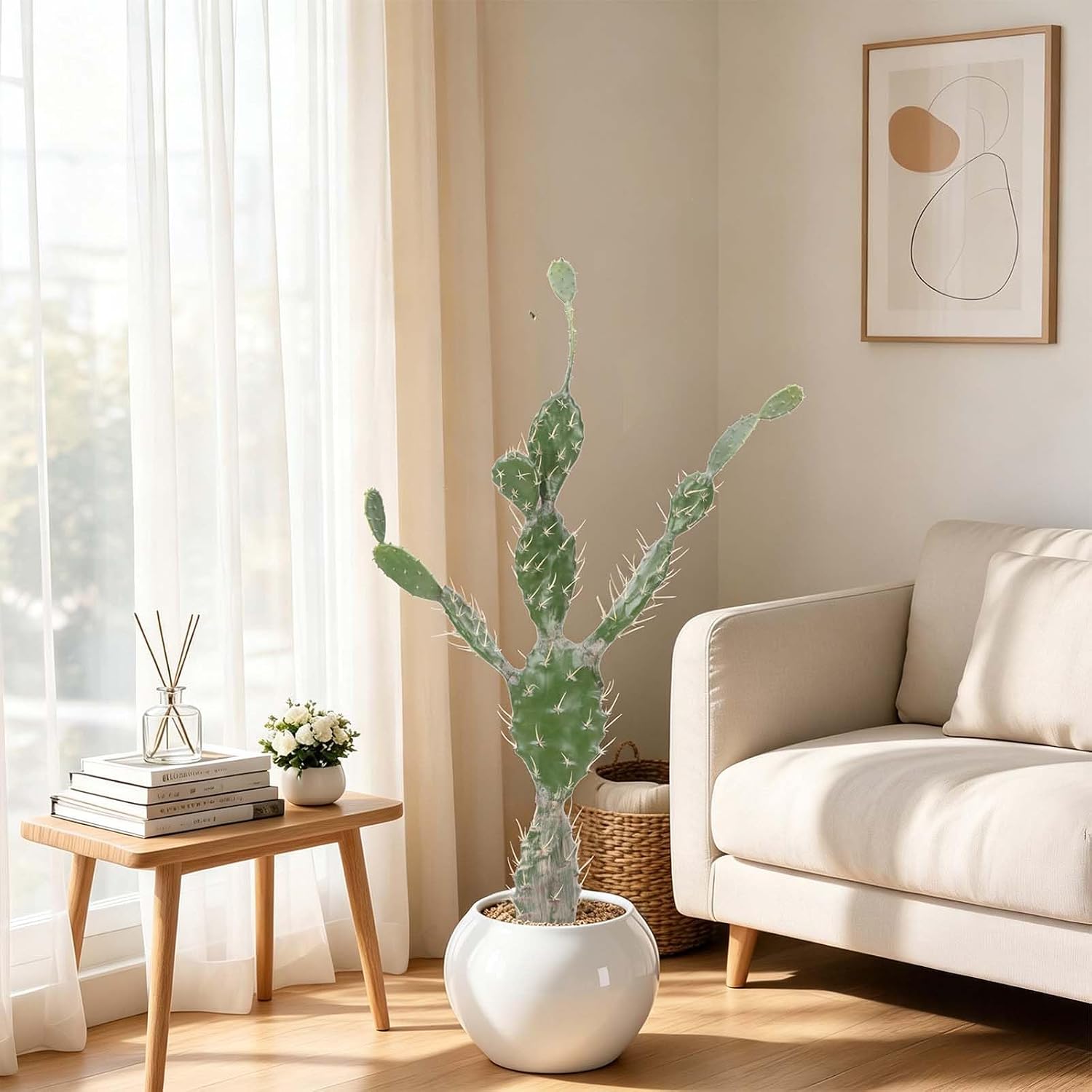 Artificial Cactus 43 INCH Tall Fake Cactus Plants Faux Cacti Saguaro with Planter for Indoor Outdoor Home Office Shop Garden Decoration image 5