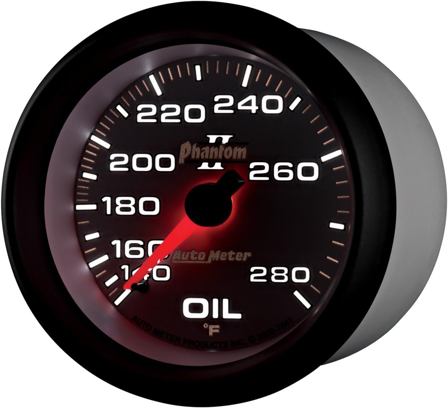 Auto Meter 7841 Phantom II 2-5/8" 140-280 F Mechanical Oil Temperature Gauge