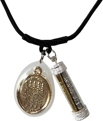 Thai Amulet Buddha Holy Talisman for Men Women Charms Three Kings Silver Gold NAT with Yantra 5 Rows Phra Gold Wealth Rich Lucky Diamond Armor Mantra Happiness Life Protection Good