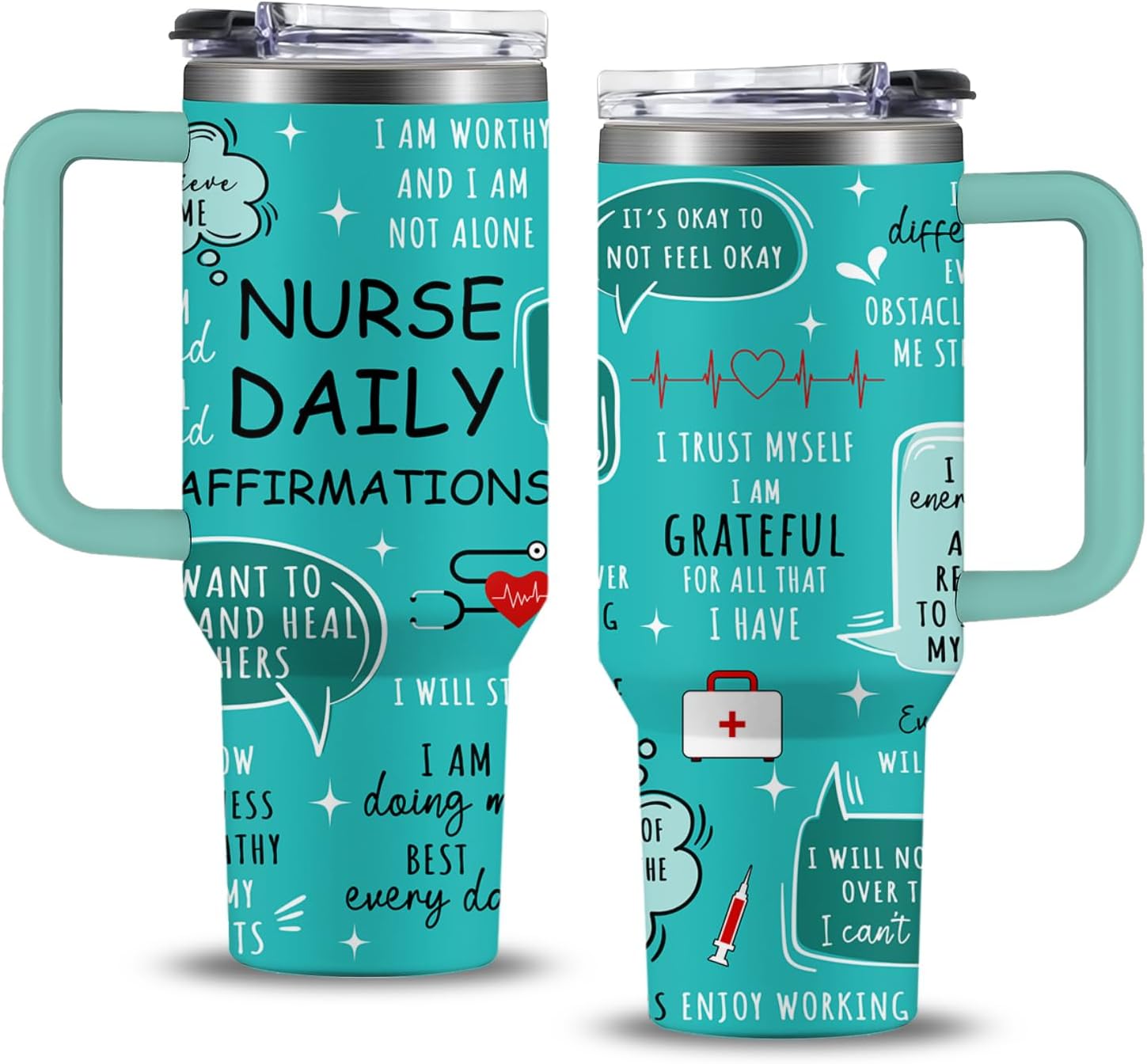 Nurse Gifts for Women Men, 40oz Nursing Tumbler with Nurse Daily Affirmations, Nurses Appreciation Gift, LPN RN Gift for Nurses Practitioner, Nursing Gifts for Birthday School Graduate Christmas