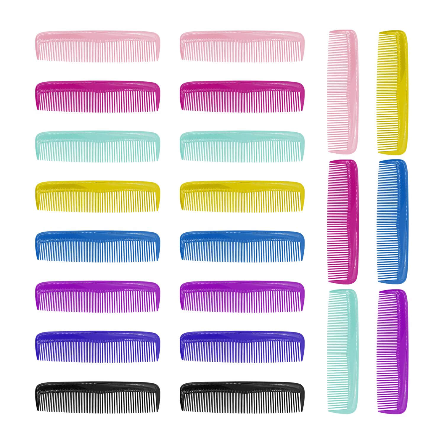 24 Mini Plastic Combs, Portable Combs, Fine-Tooth Combs, Hair Combing Tools, Hair Styling Tools, Color Random