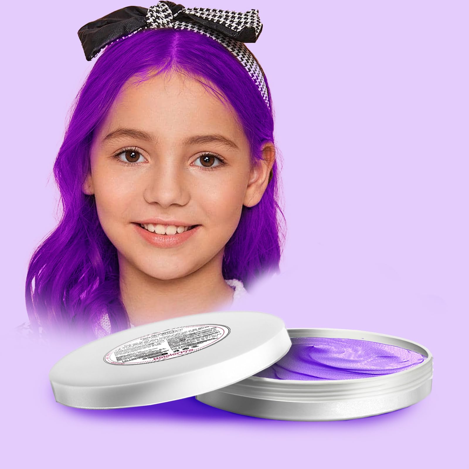 HaiolorPro Purple Hair Color Wax, Temporary Hair Color Wax, Temporary Hair Dye for Dark Hair, Washable, Kids, Halloween, Cosplay, Party, Girls