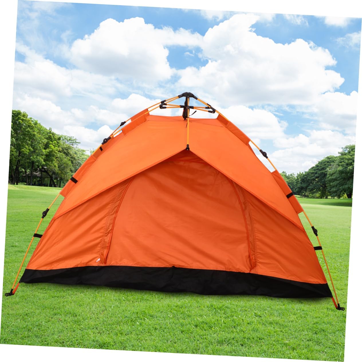 1pc Fully Automatic Outdoor Tent Oxford Cloth Quick-Opening Travel Camping Tent for Easy Setup Foldable Design for Hiking and Outdoor Activities Orange