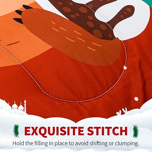 Miniatura 4 de YIYEA Juego de edredón para niños tamaño matrimonial, edredón de Navidad, bonitos juegos de ropa de cama de Navidad para niñas y niños, ligero,