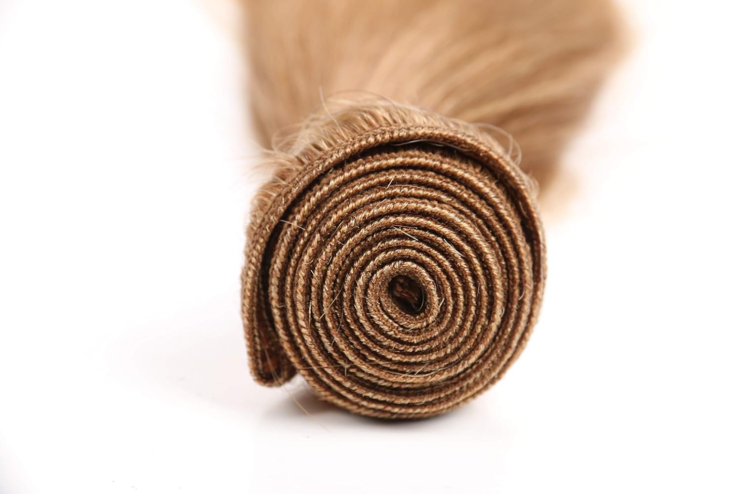 X-TRESS Honey Blone Bundle Human Hair Color #27 Hair Weave Straight for Women 100% Brazilian Virgin Remy Hair in Hair Extension Human Hair Weave Daily Use (24 Inch)