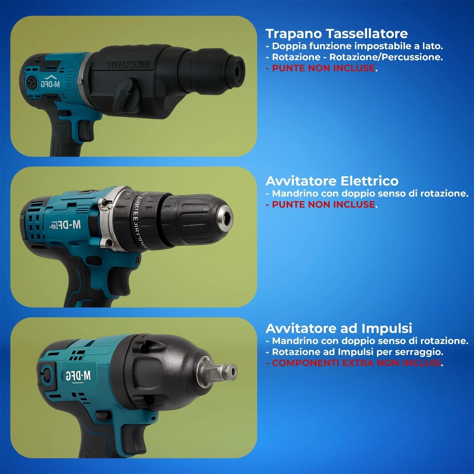 MAKA Avvitatore Trapano 8 in 1 Multifunzione a Batteria 68V Kit Professionale Idropulitrice Motosega Seghetto Smerigliatrice Soffiatore Valigetta Rigida