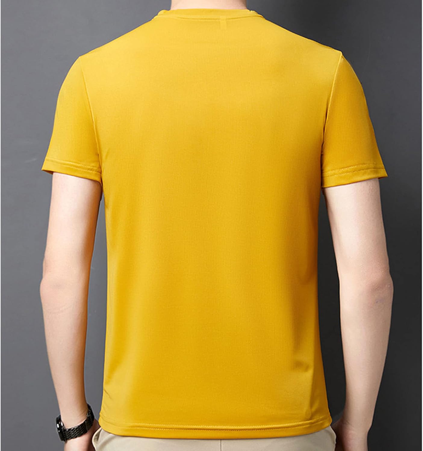 DGHM-JLMY Men's Summer Fashion Cotton Athletic Short Sleeve T-Shirt Solid V-Neck T-Shirt Sport Slim Fit Classic T-Shirt