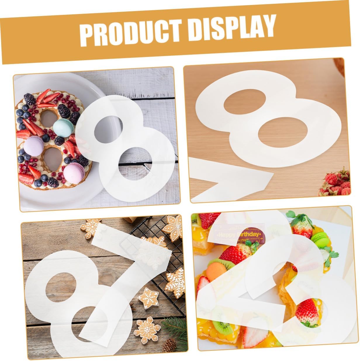 jojofuny DIY Number Cake Molds 0-8 Set for Baking 10-inch Plastic Mousse Cake Stencils Birthday Decorating Tools for Fondant