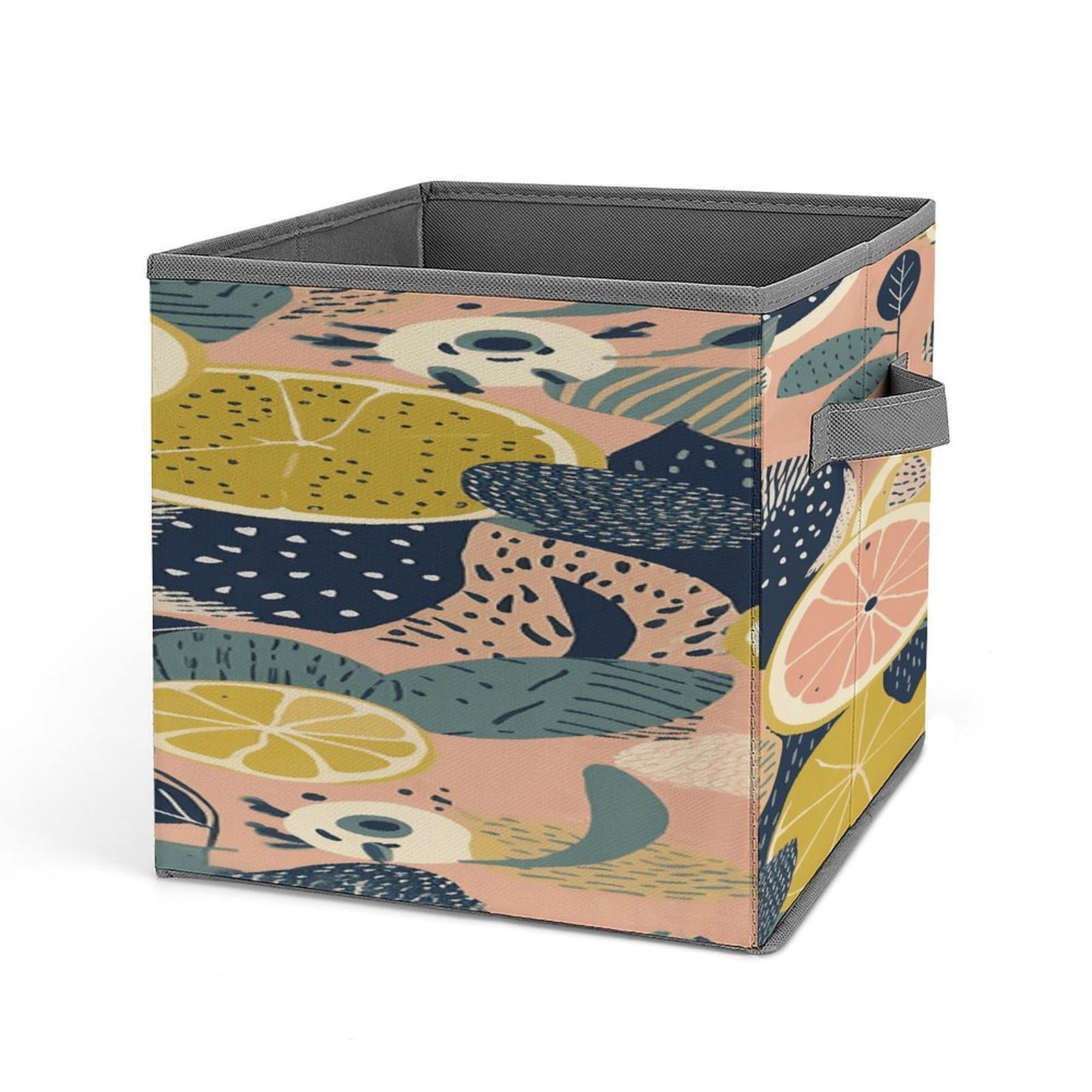 Fekiloot Style Fruit And Leaves Pattern Storage Bins Storage Baskets
