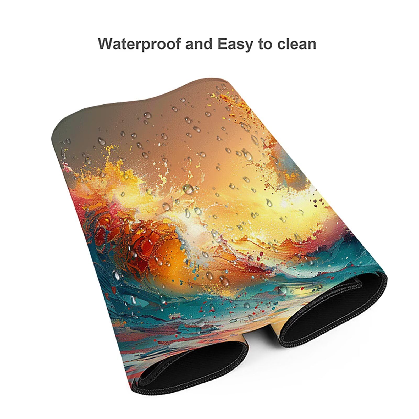 Ondas Alfombrilla Ratón Gaming XXL 1500x800mm, Alfombrilla Gaming Color Mousepad con Base de Goma Antideslizante, Impermeable Desk Mat para Teclado y Raton, Accesorios Gaming, Regalos de Hombre K-3
