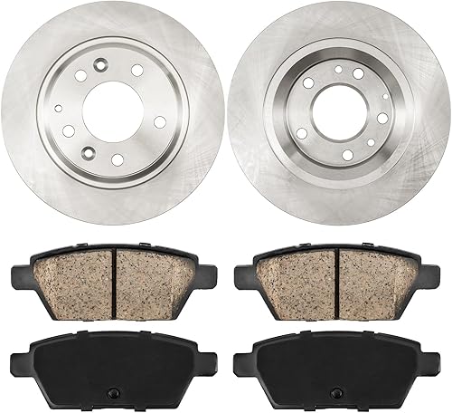 Miniatura 2 de PHILTOP 31325+D1161 Rotor de freno de disco trasero y pastillas de freno de cerámica para Fusion 2006-2011, 6 2006-2013, MKZ 2007-2011, Milán