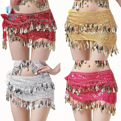 Saias Traje de Dança do Ventre Quadril Cachecol Dança de Salão de Lantejoulas Desgaste de Moedas Fes