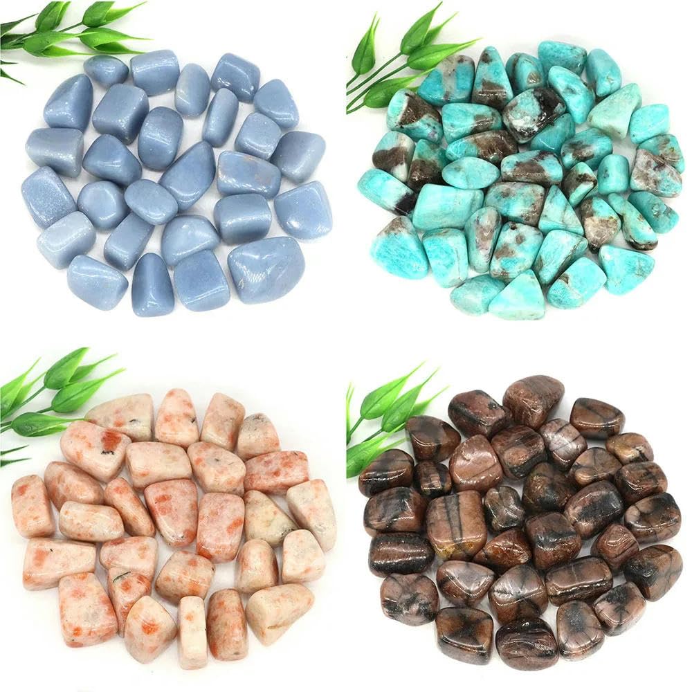Piedras naturales pulidas, mineral a granel, grava, muestra, cristales curativos, cuarzo, minerales energéticos, acuario, decoración del hogar, gemas decorativas, ágata de encaje azul, 200 g