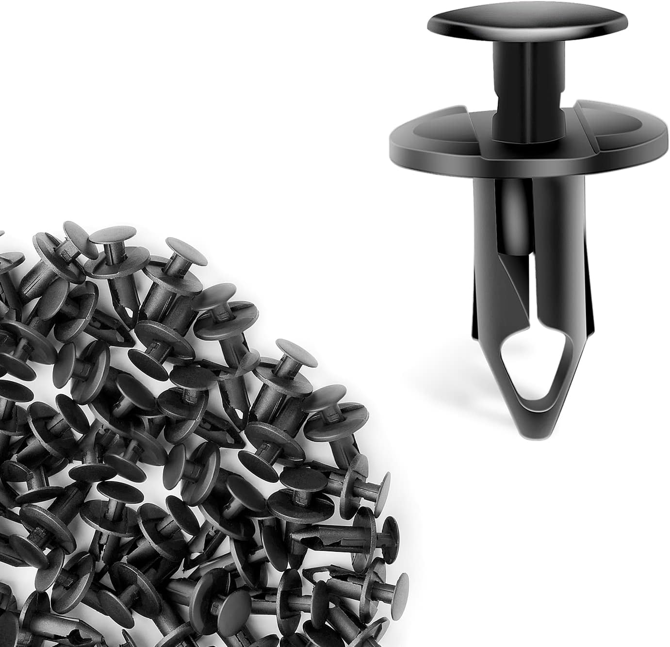 100pcs 8mm Hole Size Nylon Car Bumper Retainer Clips Push Type UTV ATV Fender Push Clips for Toyota 52161-02020 52161-16010,GM 21030249 Ford N807389S