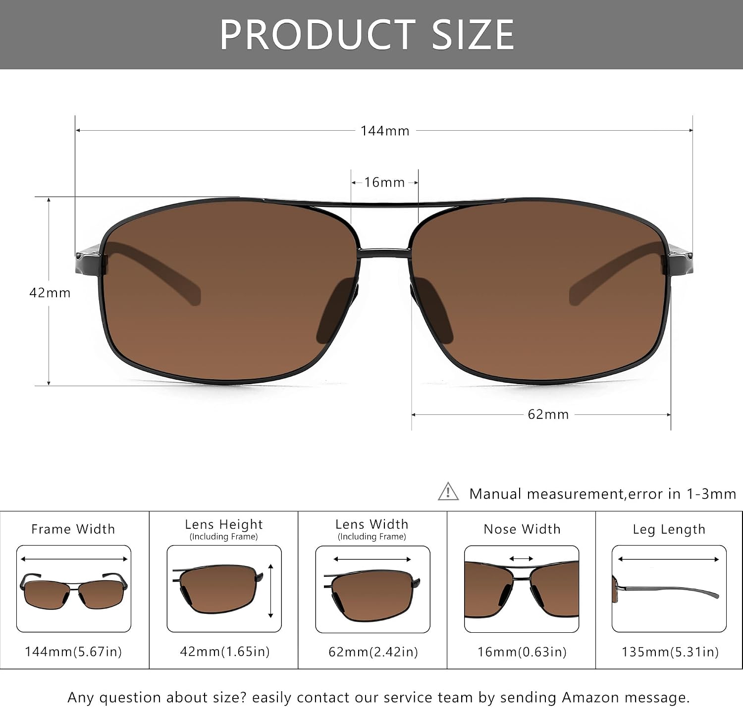 SUNGAIT Ultra Lightweight Rectangular Polarized Sunglasses Men UV400 Protection thumbnail